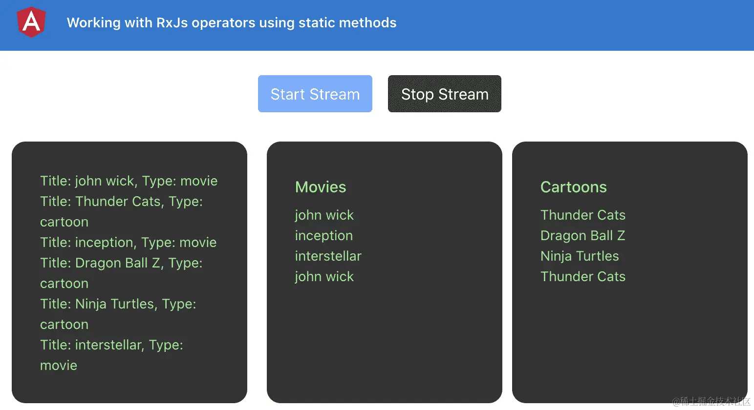 图 5.6 – 分区流将数据输出到适当的视图