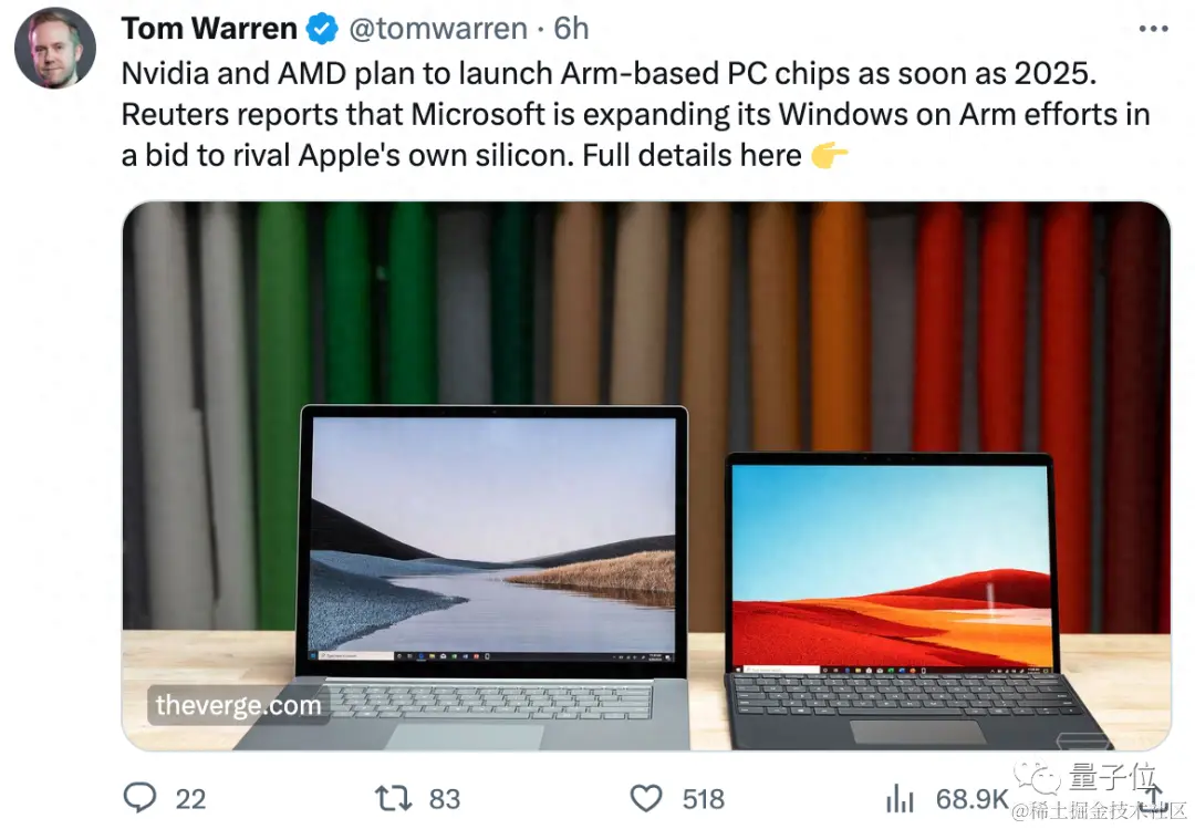 英伟达被曝入局PC端CPU！网友：眼馋苹果M1打开市场