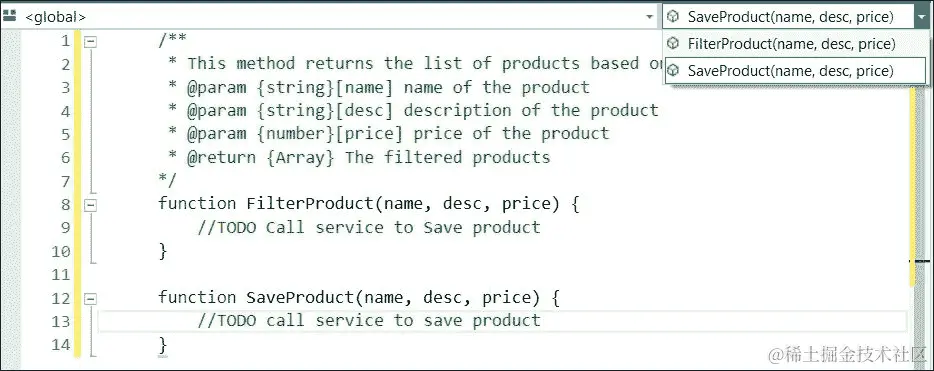 Visual Studio 2015 IDE 中 JavaScript 的新编辑体验