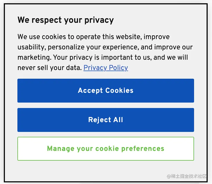 A better cookie notice example