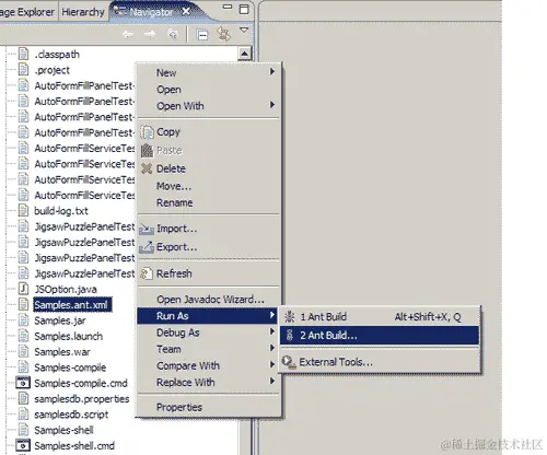 操作时间-从 Eclipse 运行 Ant