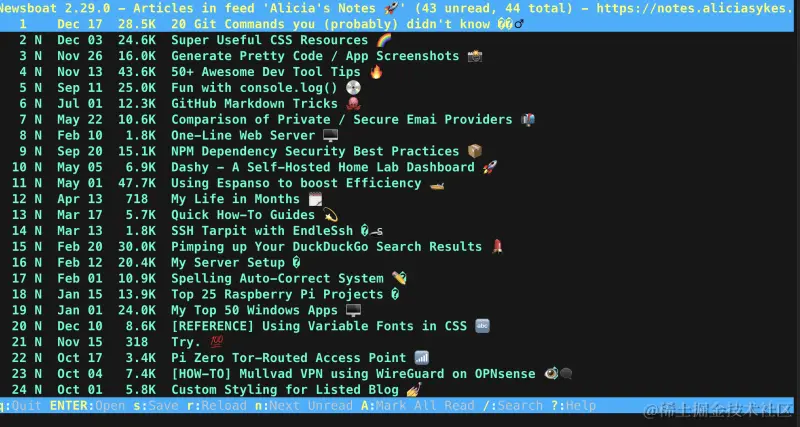 newsboat-example-usage（新闻船示例用法）
