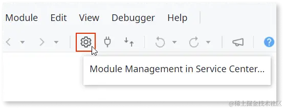 单击模块管理图标