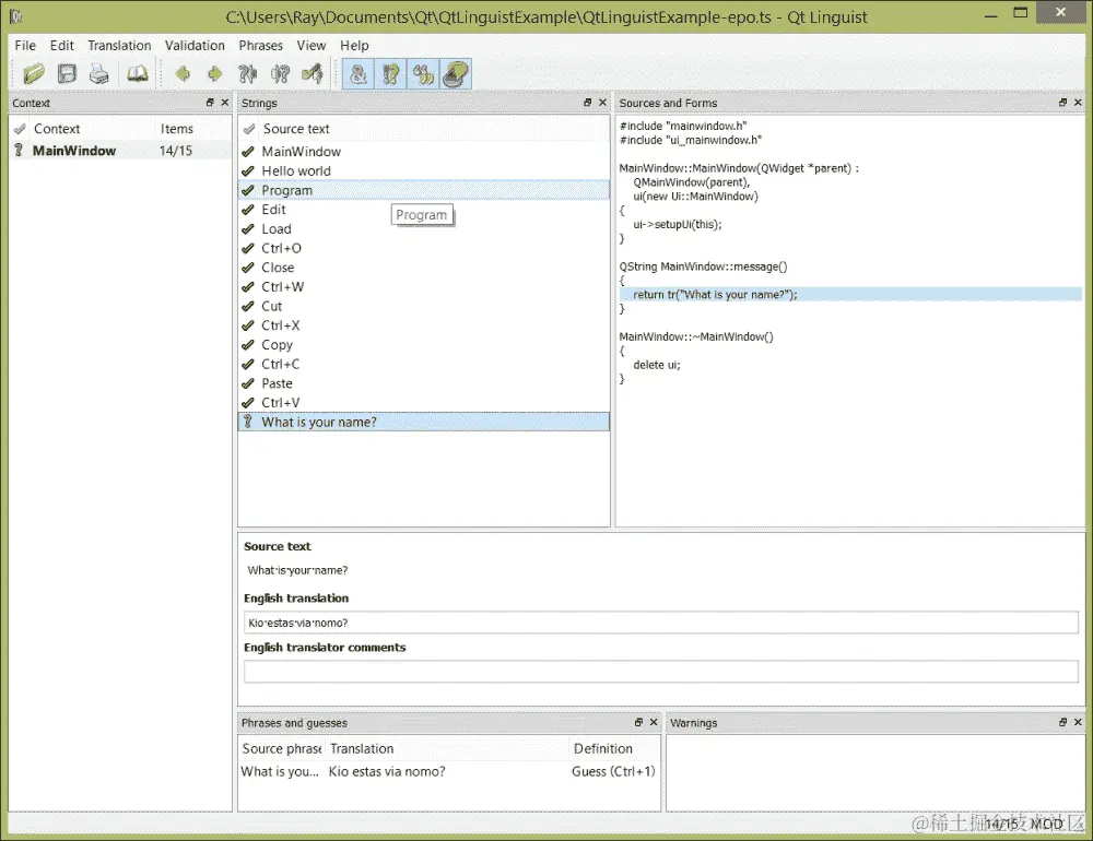 使用 Qt Linguist 本地化您的应用程序