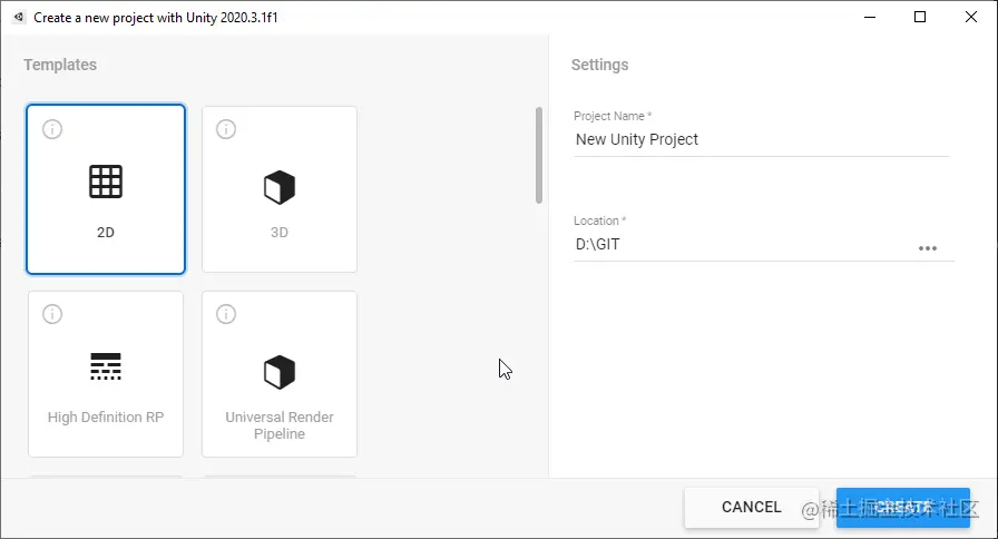 在中心中选择 2D 模式