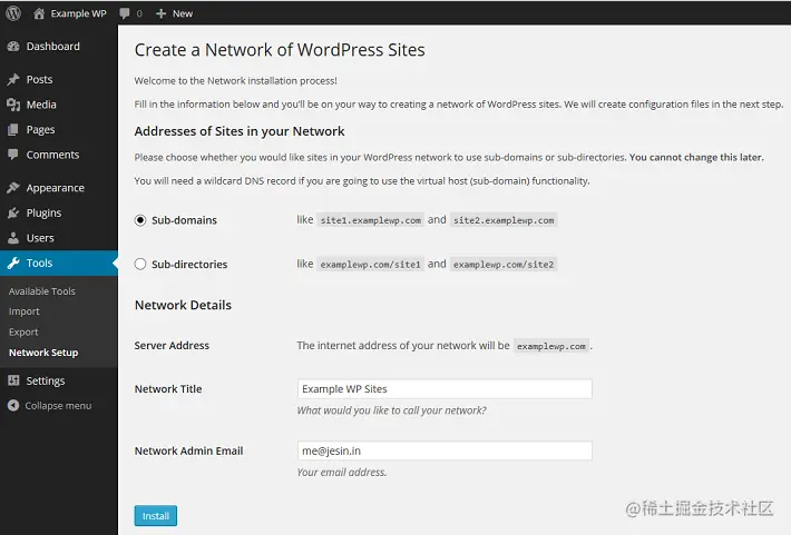 WordPress Network Setup
