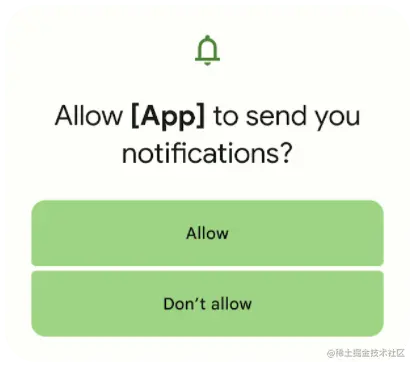 △ Android 13 中的通知权限对话框