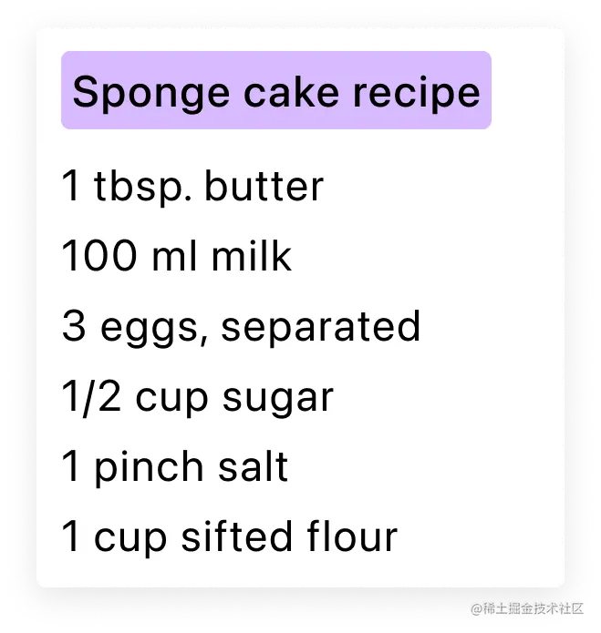 A recipe for delicious sponge cake