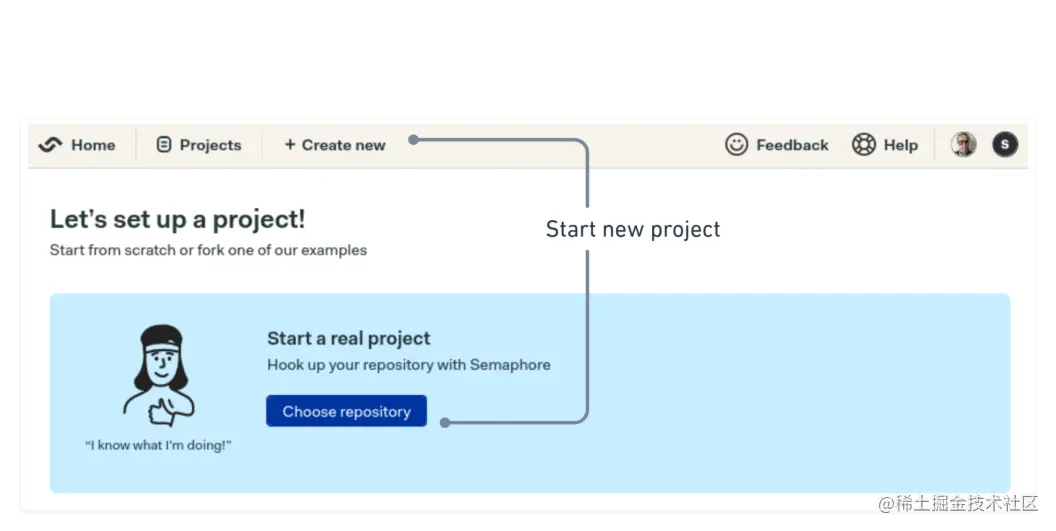 The location of the create menu button
