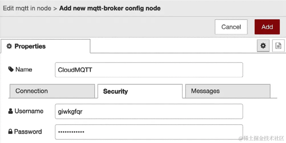 图 11.22 – MQTT 代理用户和密码设置