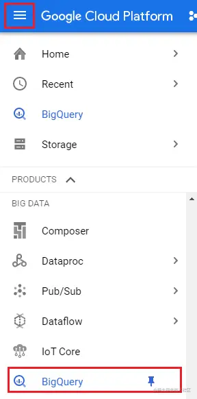 AfterShip to BigQuery: navigate to bigquery