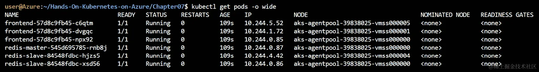 使用 kubectl get pods -o wide 命令获取有关 Pod 的其他信息。
