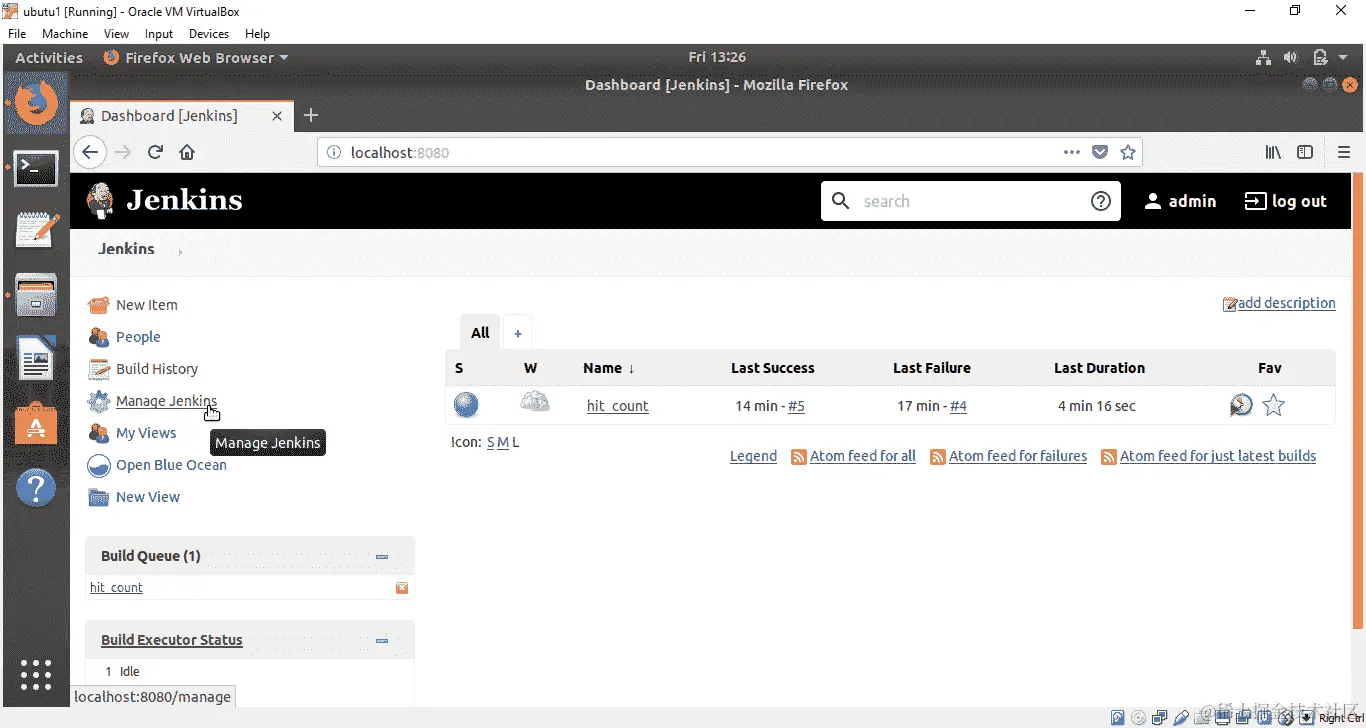 图 8.25：点击“管理 Jenkins”