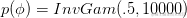 p（\ phi）= InvGam（.5,10000）