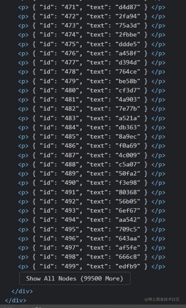 Browser Inspect Element HTML Output