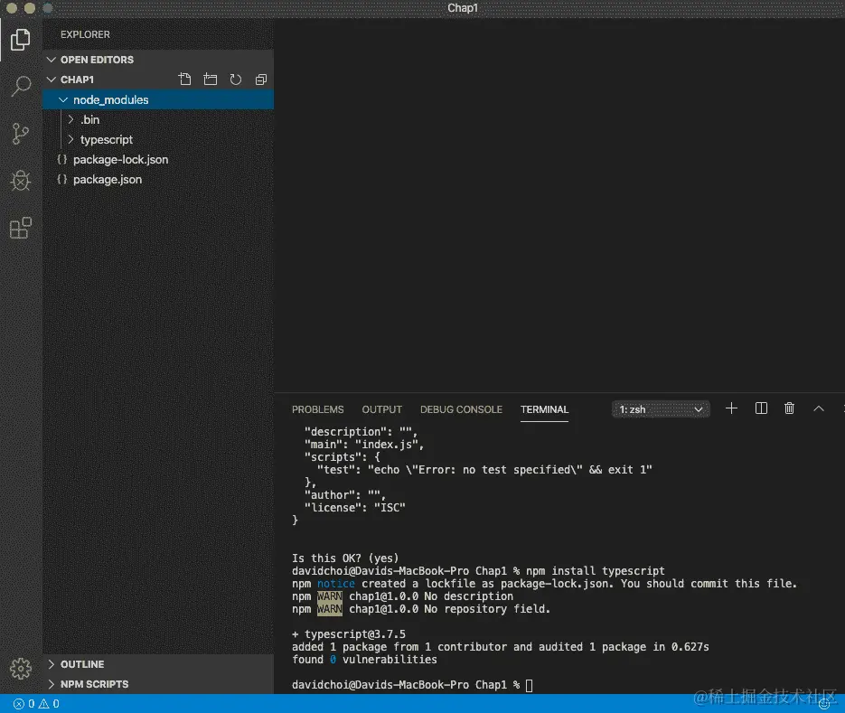 图 1.2 – 安装完成后的 VSCode