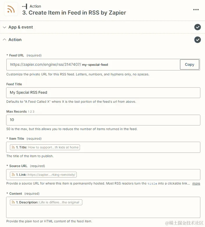 图 9.8 – ﻿自定义创建 feed 动作事件概览（1）