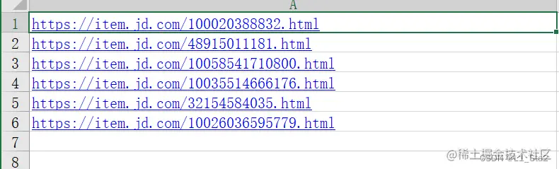 urls.xlsx文件示意图