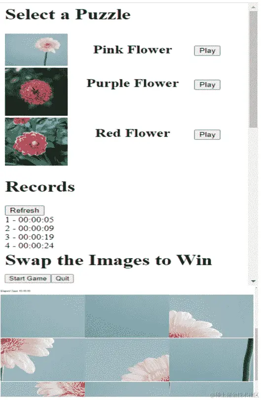 图 3.3 - 滑块拼图游戏的屏幕截图