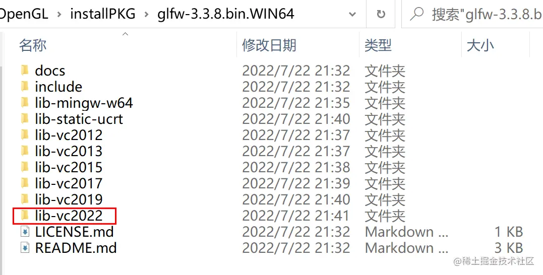 glfw 解压后的目录