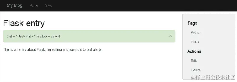 在模板中显示闪存消息
