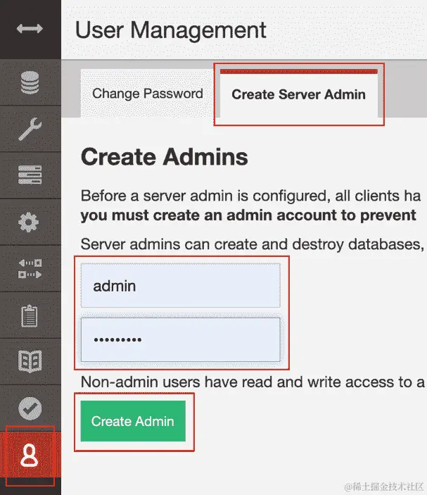 图 9.10 - 创建服务器管理员用户账户