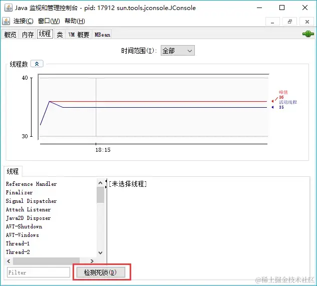 使用JConsole检测死锁