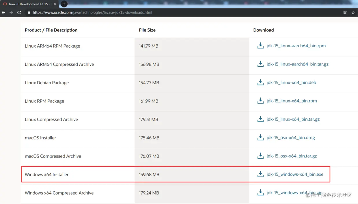 Oracle官方下载页