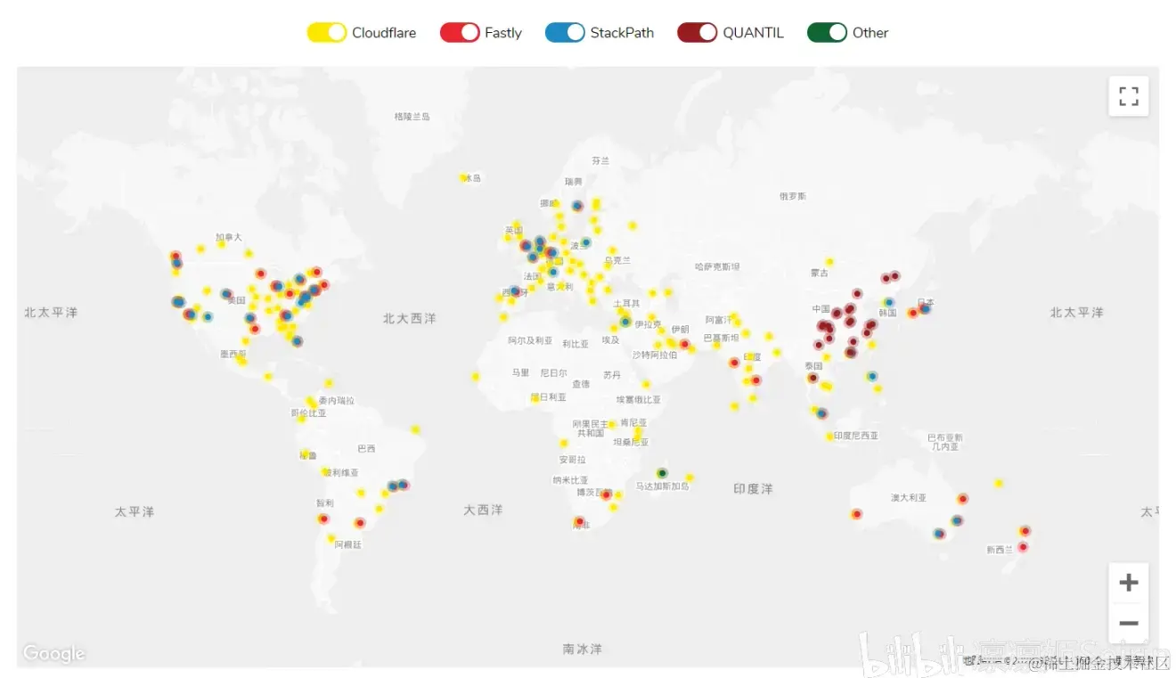 全球节点分布地图