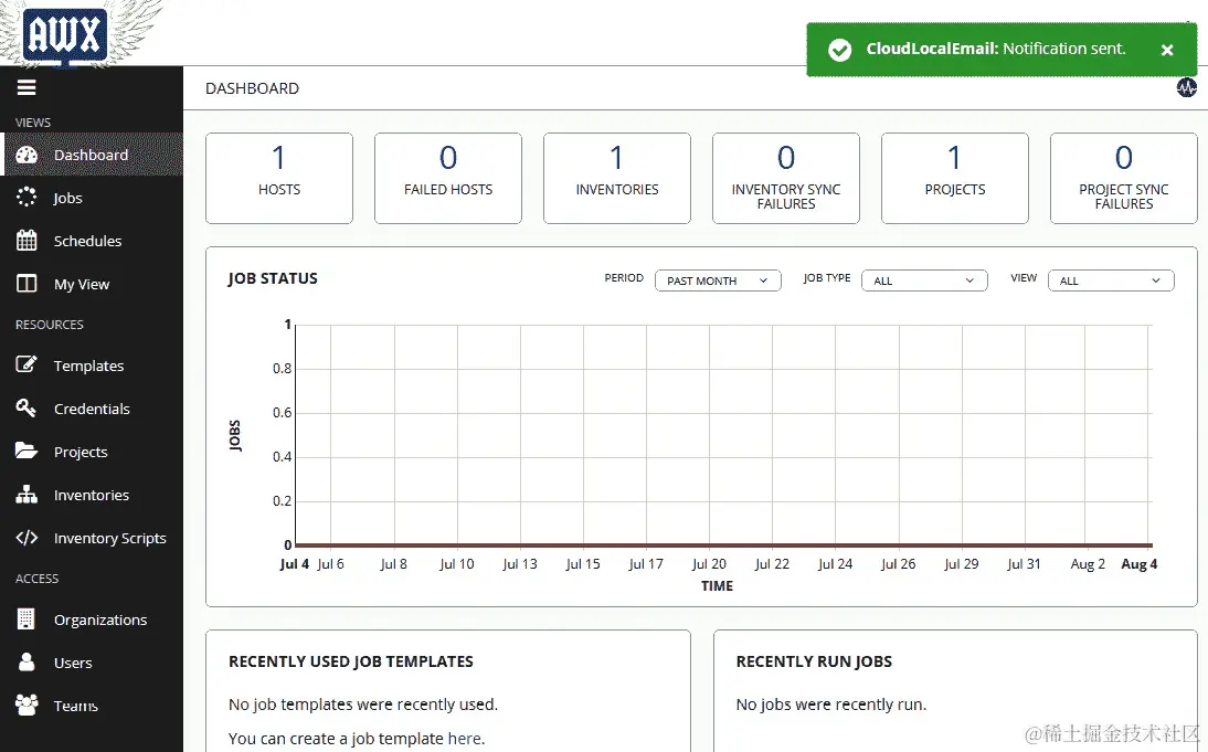 图 11.4 - Ansible AWX GUI for Ansible
