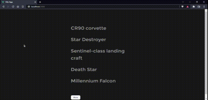 Scroll Event Handler Starships