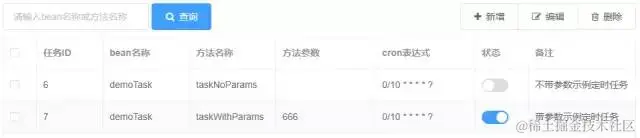 定时任务列表页