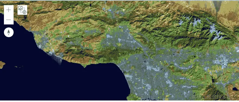 使用多光谱 Landsat 数据创建的洛杉矶地图