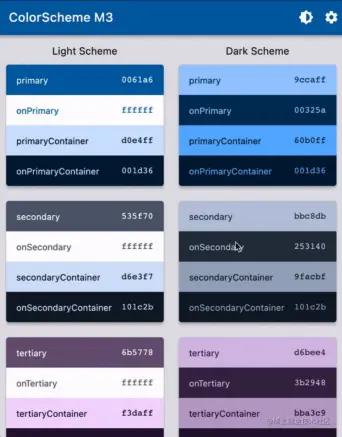 Material 3 的 ColorScheme