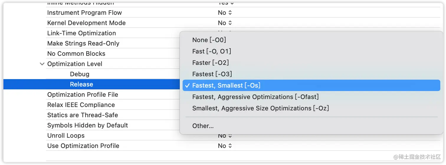 release下的 IR优化等级