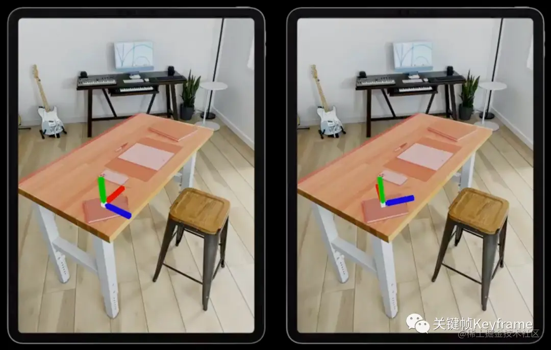 iOS 15（左）与 iOS 16（右）的平面锚点行为对比