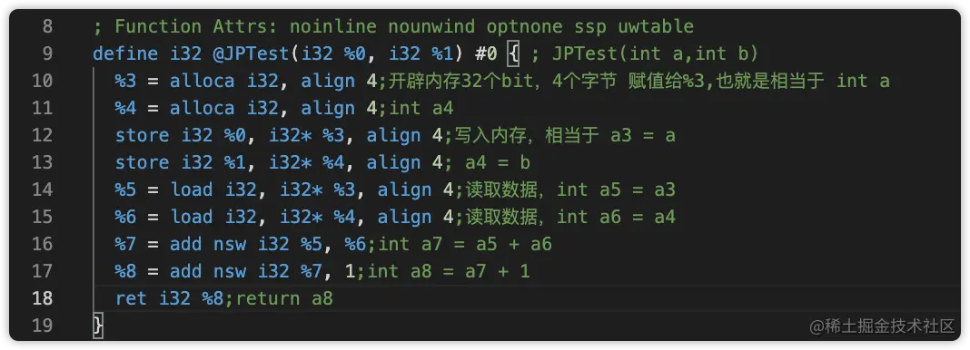 JPTest的 IR代码解读