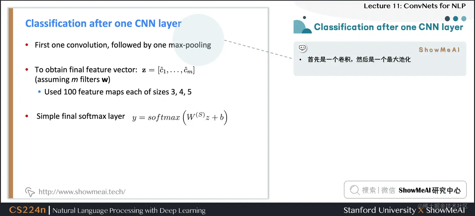 Classification after one CNN layer