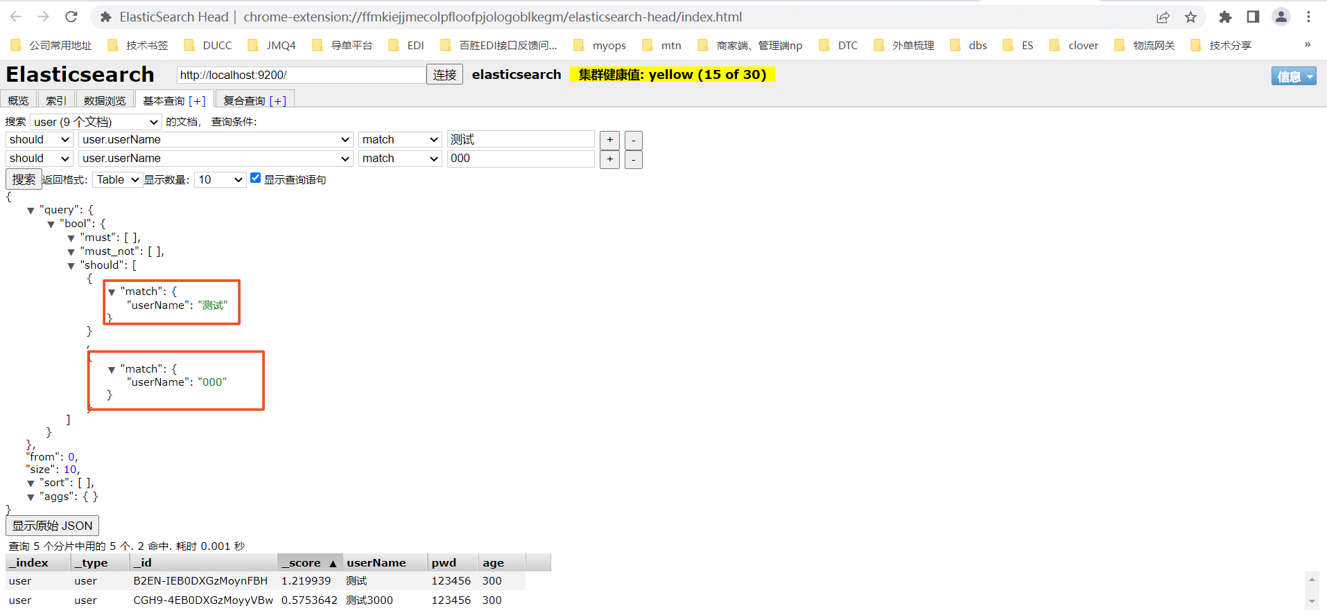 Elasticsearch Head插件使用小结