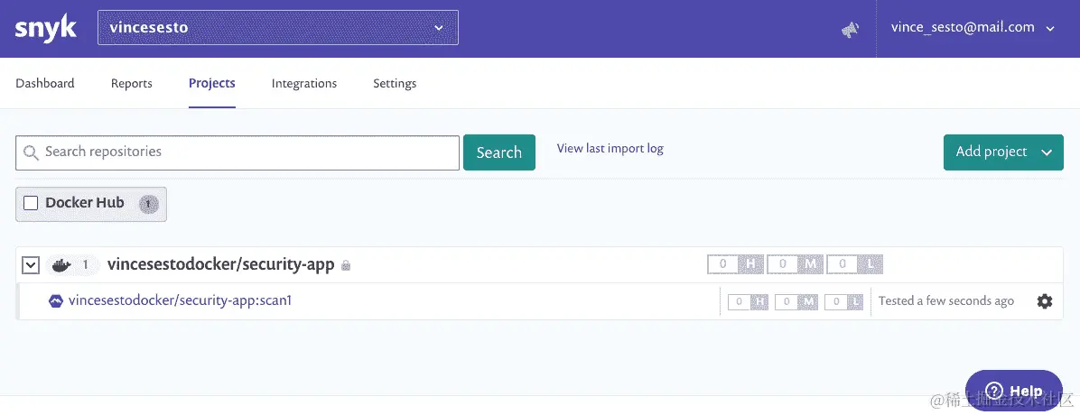 图 11.5：在 Snyk 中查看您的项目报告