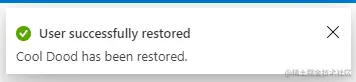 Azure user successfully restored