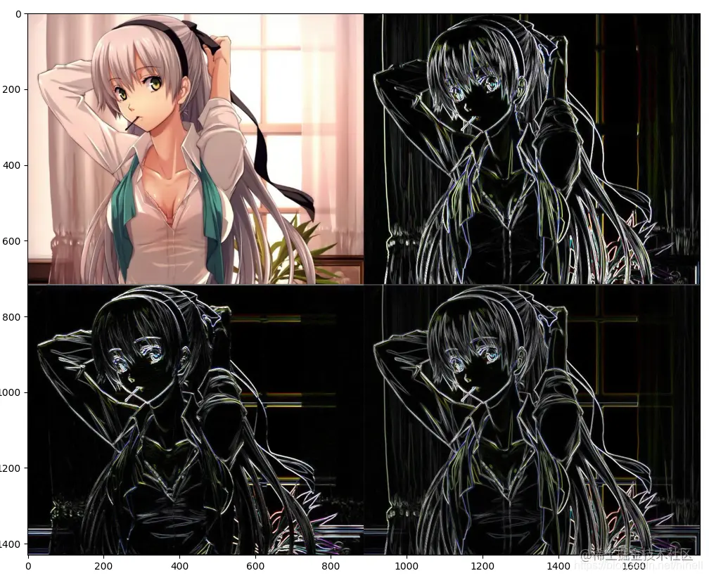 Python OpenCV 之图像梯度，Sobel 算子、Scharr 算子和 laplacian 算子