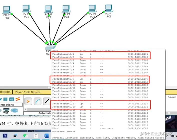 CiscoPacketTracer下完成单交换机VLAN