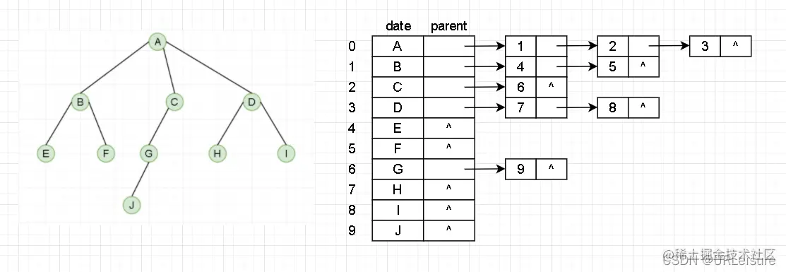 孩子链表表示法