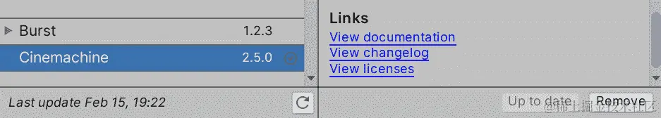 图 12.28 - Cinemachine 文档链接