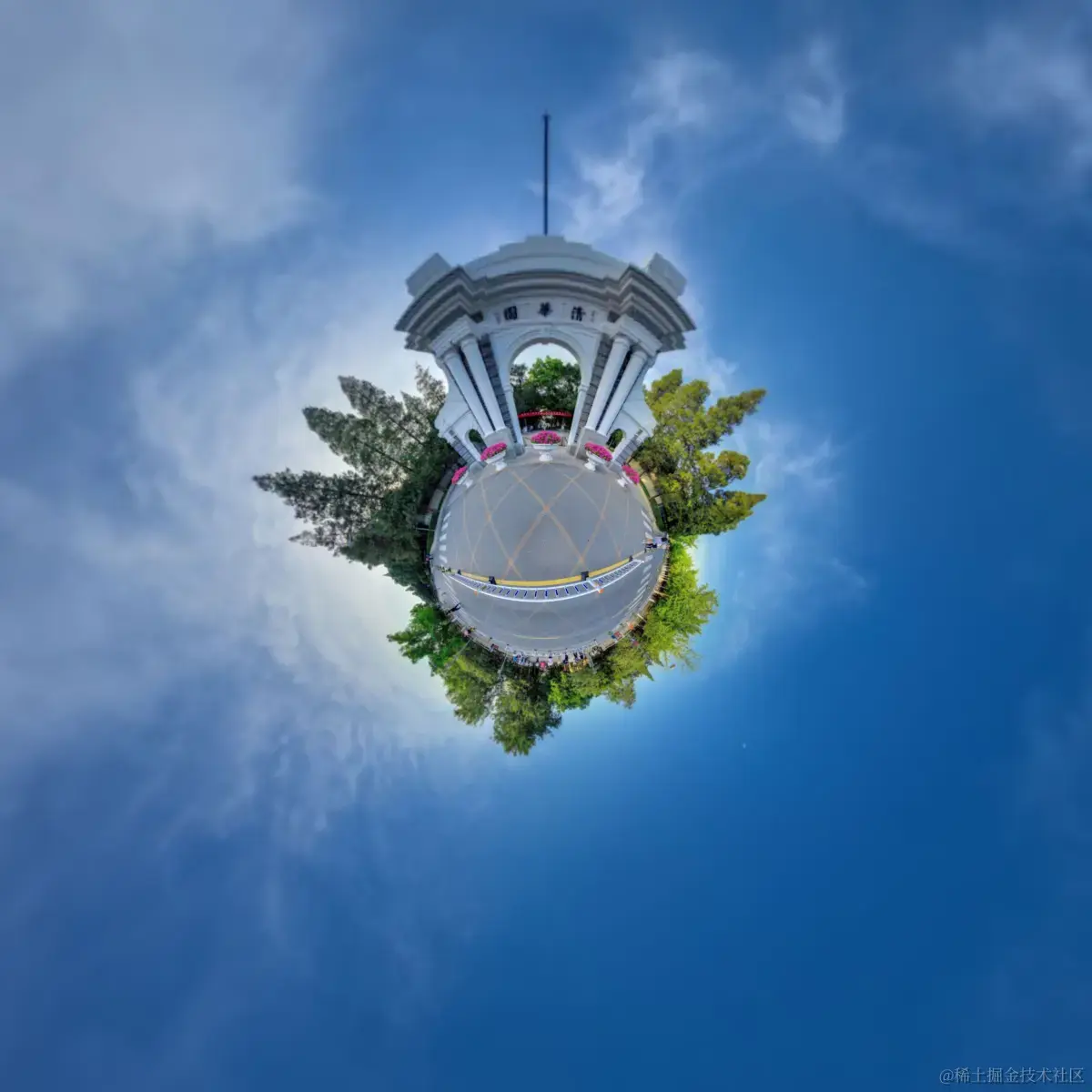 南极点球切面投影面，北极视点，fieldview=1.46