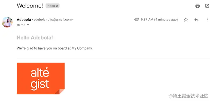 Personalized Styling Nodemailer Email