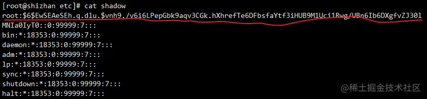 用户密码文件内容