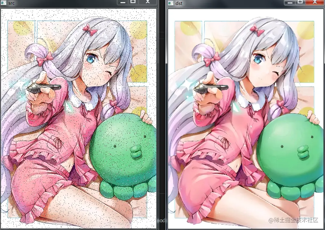 Python OpenCV 图片模糊操作 blur 与 medianBlur